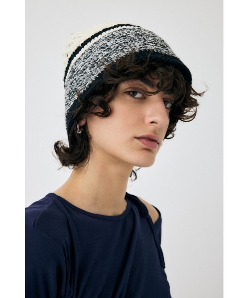 MOUSSY（マウジー）の「SUMMER KNIT ハット（ニットキャップ/ビーニー・レディース・ブラック/ブルー・FREE）」の9枚目の写真