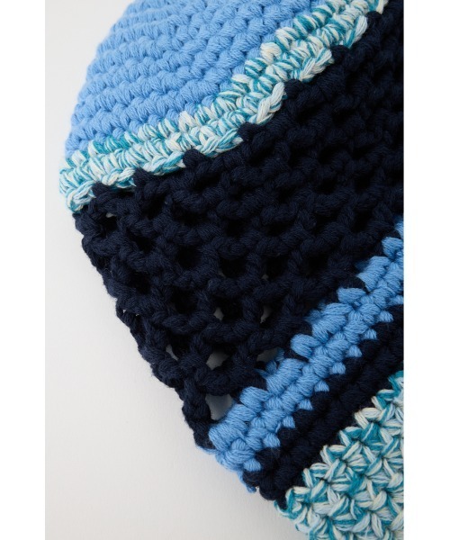 MOUSSY（マウジー）の「SUMMER KNIT ハット（ニットキャップ/ビーニー・レディース・ブラック/ブルー・FREE）」の14枚目の写真