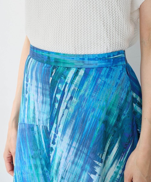 A/C DESIGN BY ALPHA CUBIC（エーシーデザインバイアルファキュービック）の「2025年春夏【リバティシリーズ】パッチワークスカート（スカート・レディース・ブルー・61/64/67）」の11枚目の写真