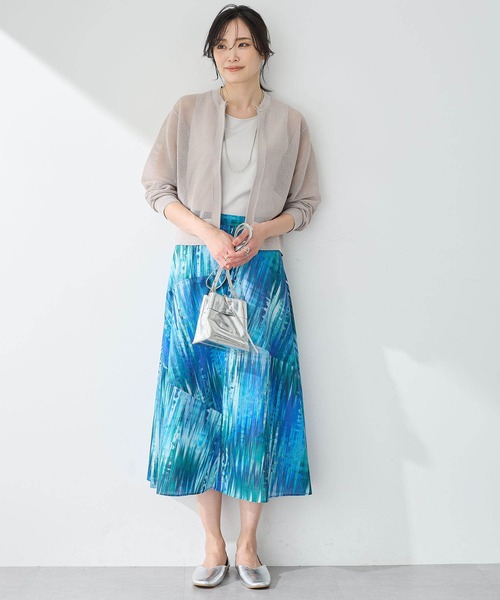 A/C DESIGN BY ALPHA CUBIC（エーシーデザインバイアルファキュービック）の「2025年春夏【リバティシリーズ】パッチワークスカート（スカート・レディース・ブルー・61/64/67）」の5枚目の写真