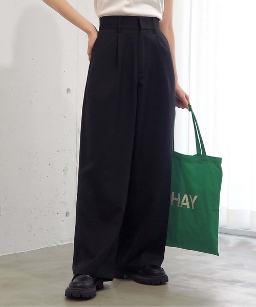 tiptop（ティップトップ）の「[ZOZO限定Sサイズ/セットアップ対応]リネンタッチタックワイドパンツ（スラックス・レディース・アイボリー/ブラック/チャコールグレー・S/M）」の2枚目の写真