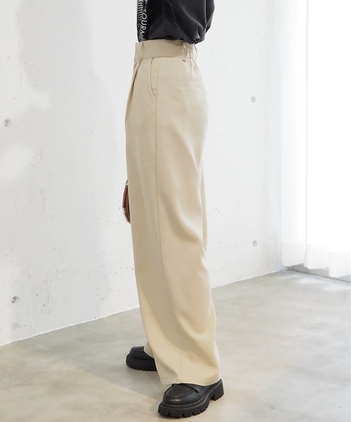 tiptop（ティップトップ）の「[ZOZO限定Sサイズ/セットアップ対応]リネンタッチタックワイドパンツ（スラックス・レディース・アイボリー/ブラック/チャコールグレー・S/M）」の7枚目の写真