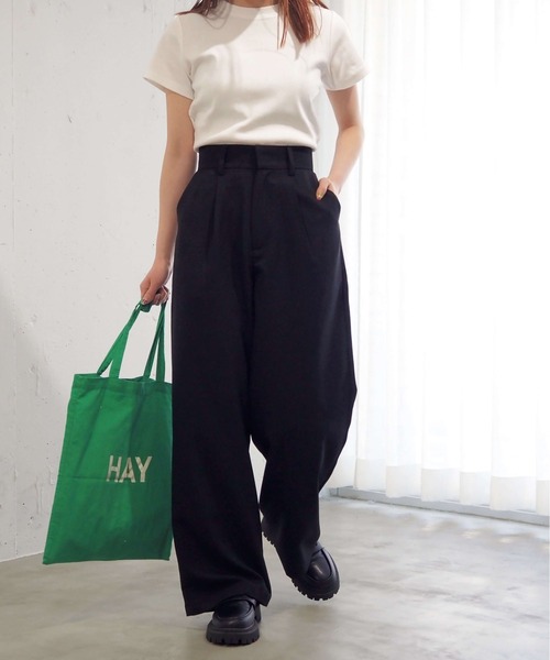 tiptop（ティップトップ）の「[ZOZO限定Sサイズ/セットアップ対応]リネンタッチタックワイドパンツ（スラックス・レディース・アイボリー/ブラック/チャコールグレー・S/M）」の15枚目の写真