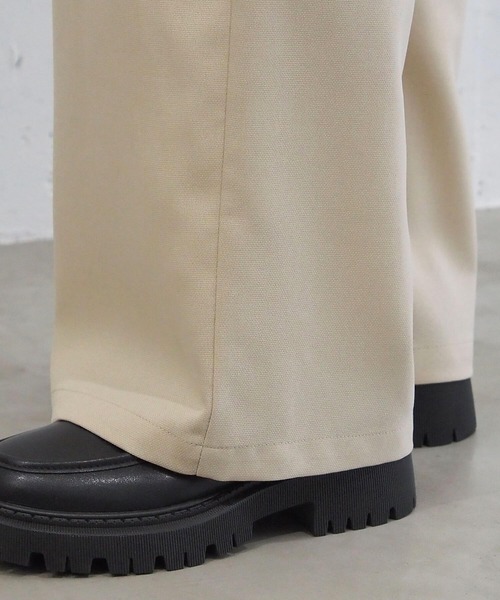 tiptop（ティップトップ）の「[ZOZO限定Sサイズ/セットアップ対応]リネンタッチタックワイドパンツ（スラックス・レディース・アイボリー/ブラック/チャコールグレー・S/M）」の12枚目の写真