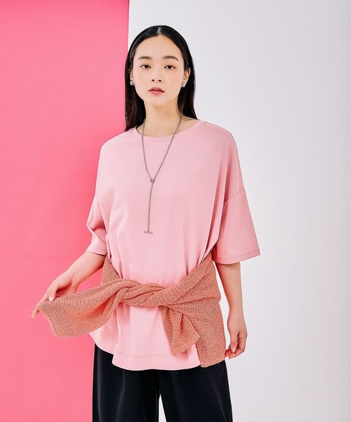 LEPSIM（レプシィム）の「バックタックチュニック　290291（Tシャツ/カットソー・レディース・ホワイト×ブラック/ブラック/ピンク/ライトグリーン/オフホワイト/チャコールグレー/ブルー・FREE）」の7枚目の写真