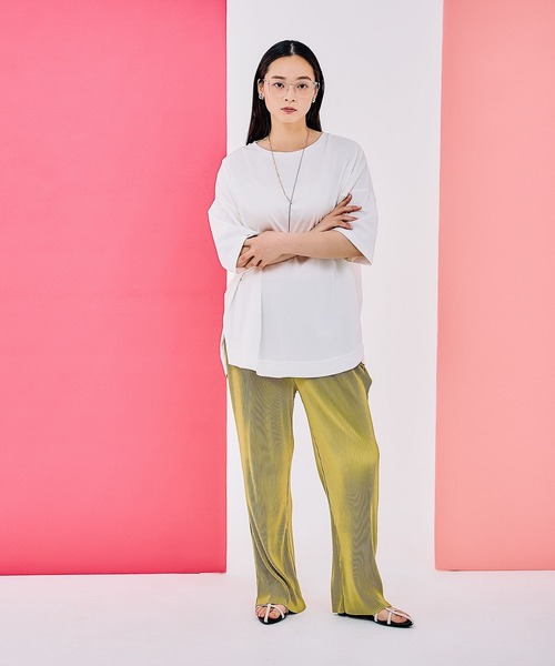 LEPSIM（レプシィム）の「バックタックチュニック　290291（Tシャツ/カットソー・レディース・ホワイト×ブラック/ブラック/ピンク/ライトグリーン/オフホワイト/チャコールグレー/ブルー・FREE）」の20枚目の写真