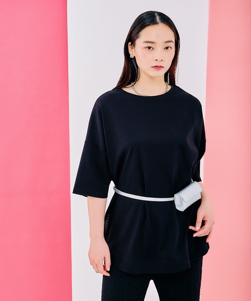 LEPSIM（レプシィム）の「バックタックチュニック　290291（Tシャツ/カットソー・レディース・ホワイト×ブラック/ブラック/ピンク/ライトグリーン/オフホワイト/チャコールグレー/ブルー・FREE）」の22枚目の写真