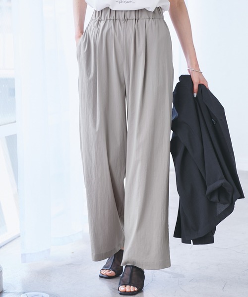 ROPE' PICNIC（ロペピクニック）の「レーヨンナイロンイージーワイドパンツ（その他パンツ・レディース・グレー系その他/チャコールグレー/ブラウン/ネイビー・36/38/40）」の2枚目の写真