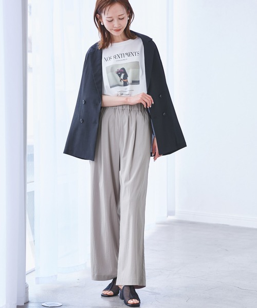 ROPE' PICNIC（ロペピクニック）の「レーヨンナイロンイージーワイドパンツ（その他パンツ・レディース・グレー系その他/チャコールグレー/ブラウン/ネイビー・36/38/40）」の9枚目の写真