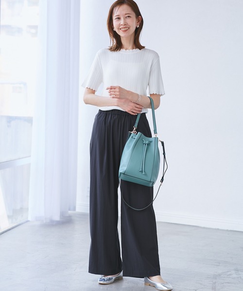 ROPE' PICNIC（ロペピクニック）の「レーヨンナイロンイージーワイドパンツ（その他パンツ・レディース・グレー系その他/チャコールグレー/ブラウン/ネイビー・36/38/40）」の17枚目の写真