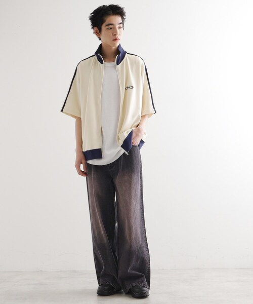 tk.TAKEO KIKUCHI（ティーケータケオキクチ）の「トラックジャージジャケット（Tシャツ/カットソー・メンズ・オフホワイト/グレー/ブラック・02/03）」の6枚目の写真