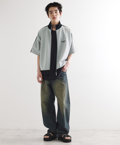 tk.TAKEO KIKUCHI（ティーケータケオキクチ）の「トラックジャージジャケット（Tシャツ/カットソー・メンズ・オフホワイト/グレー/ブラック・02/03）」の16枚目の写真