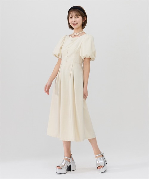 REDYAZEL(レディアゼル)の「バルーンスリーブワンピース(ワンピース・レディース・アイボリー/オレンジ/ミント/ブルー/ネイビー・SMALL/MEDIUM)」の9枚目の写真