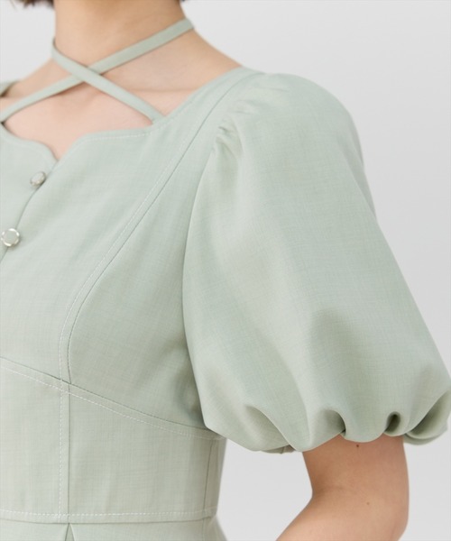 REDYAZEL(レディアゼル)の「バルーンスリーブワンピース(ワンピース・レディース・アイボリー/オレンジ/ミント/ブルー/ネイビー・SMALL/MEDIUM)」の12枚目の写真