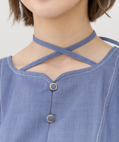 REDYAZEL(レディアゼル)の「バルーンスリーブワンピース(ワンピース・レディース・アイボリー/オレンジ/ミント/ブルー/ネイビー・SMALL/MEDIUM)」の20枚目の写真