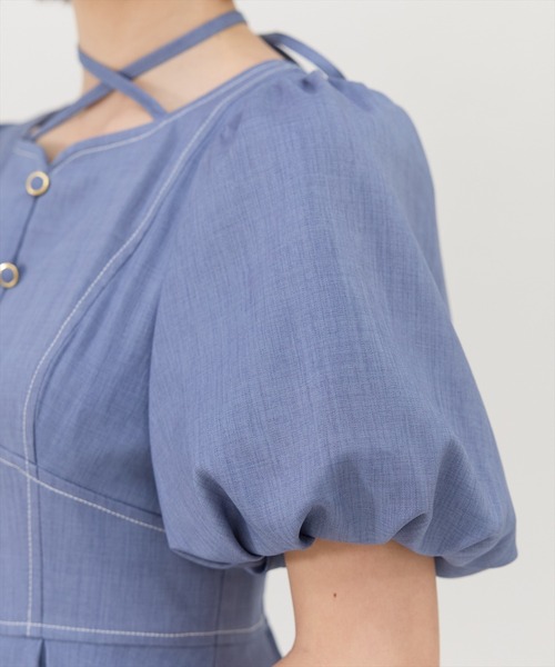 REDYAZEL(レディアゼル)の「バルーンスリーブワンピース(ワンピース・レディース・アイボリー/オレンジ/ミント/ブルー/ネイビー・SMALL/MEDIUM)」の18枚目の写真