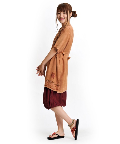 MARAI(マーライ)の「サルエルパンツ アラジンパンツ バルーンパンツ レーヨン ハーフ丈(その他パンツ・レディース・ワイン/ブルー/ブラック/パープル/グレー/ブラウン/ネイビー・FREE)」の15枚目の写真