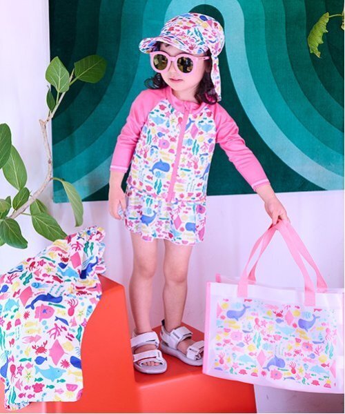 kladskap(クレードスコープ)の「【SWIM】総柄プールバッグ(スイムグッズ・キッズ・エメラルド/ネイビー/ピンク・F)」の13枚目の写真