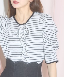 【ZOZO限定】フロントレースアップ配色トップス