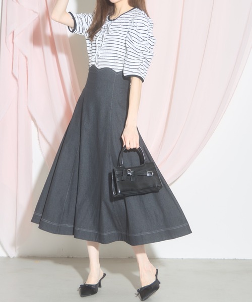 tocco closet(トッコ クローゼット)の「【ZOZO限定】フロントレースアップ配色トップス(Tシャツ/カットソー・レディース・オフホワイト/ブラック/その他・M)」の18枚目の写真