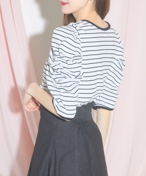 tocco closet(トッコ クローゼット)の「【ZOZO限定】フロントレースアップ配色トップス(Tシャツ/カットソー・レディース・オフホワイト/ブラック/その他・M)」の21枚目の写真