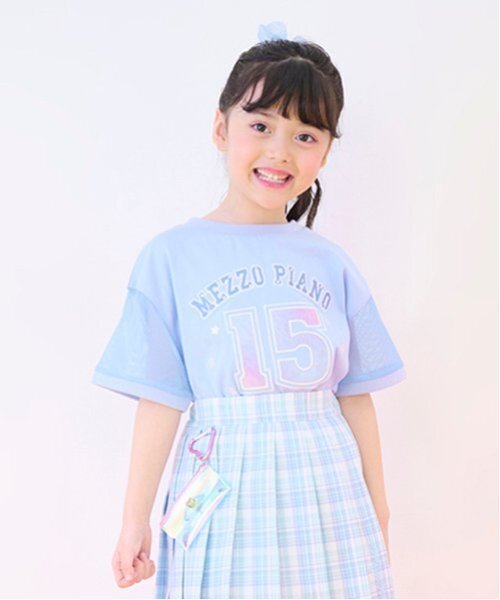 ナンバリング　袖メッシュ半袖Tシャツ
