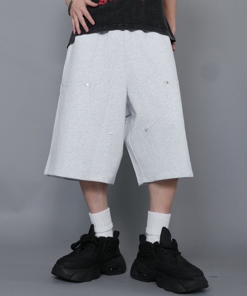 メンズ ダブルニー スウェットショーツ セール】double knee wide sweat shorts/ダブルニー ワイド