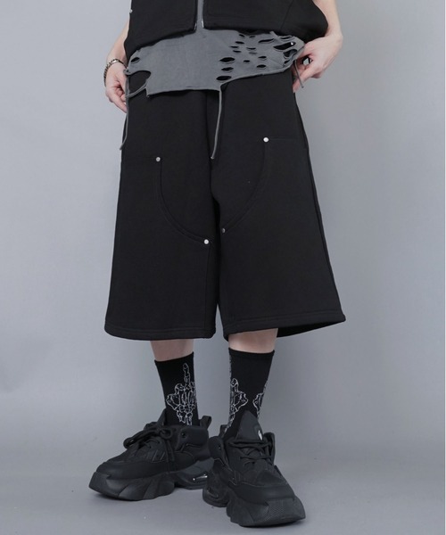 SPINNS（スピンズ）の「スウェットハーフパンツ/ダブルニー/ジョーツ/セットアップ対応（その他パンツ・メンズ・ブラック/杢グレー/アッシュグレー・L/M）」の14枚目の写真