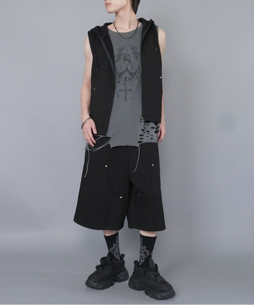 SPINNS（スピンズ）の「スウェットハーフパンツ/ダブルニー/ジョーツ/セットアップ対応（その他パンツ・メンズ・ブラック/杢グレー/アッシュグレー・L/M）」の13枚目の写真