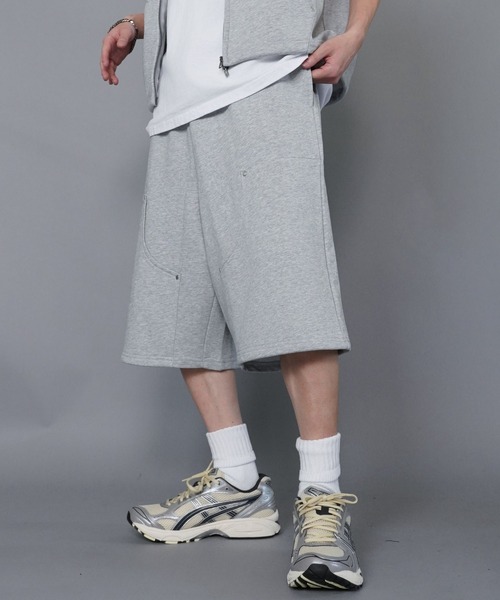 SPINNS（スピンズ）の「スウェットハーフパンツ/ダブルニー/ジョーツ/セットアップ対応（その他パンツ・メンズ・ブラック/杢グレー/アッシュグレー・L/M）」の21枚目の写真