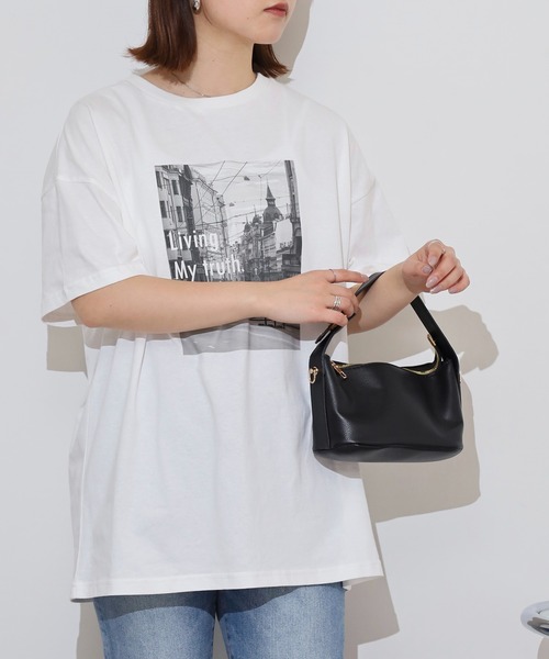 FUNALIVE(ファンアライブ)の「プリントオーバーサイズTシャツ(Tシャツ/カットソー・レディース・オフホワイト/チャコール/ブラック/ホワイト系・FREE)」の15枚目の写真