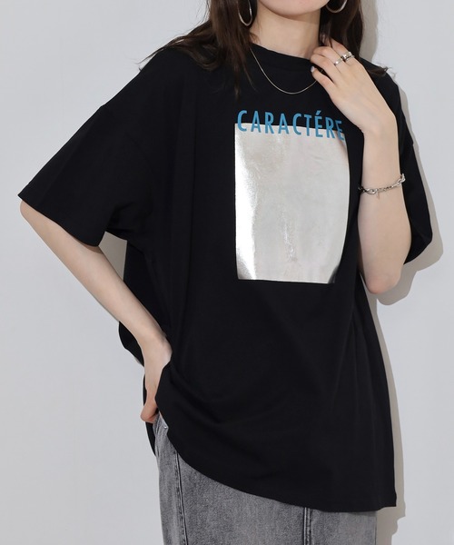 FUNALIVE(ファンアライブ)の「プリントオーバーサイズTシャツ(Tシャツ/カットソー・レディース・オフホワイト/チャコール/ブラック/ホワイト系・FREE)」の9枚目の写真
