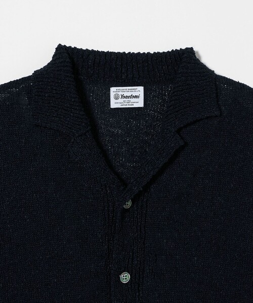 Camoshita（カモシタ）の「＜Yonetomi for Camoshit＞ サマーニット オープンカラーシャツ（シャツ/ブラウス・メンズ・ネイビー/オフホワイト・3/2）」の12枚目の写真