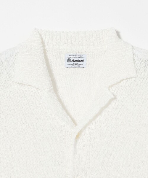 Camoshita（カモシタ）の「＜Yonetomi for Camoshit＞ サマーニット オープンカラーシャツ（シャツ/ブラウス・メンズ・ネイビー/オフホワイト・3/2）」の6枚目の写真