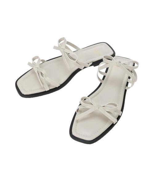 Te chichi TERRASSE（テチチテラス）の「リボンフラットサンダル《2025summer catalog item》（サンダル・レディース・ブラック/オフホワイト/ベージュ・M/L）」の7枚目の写真