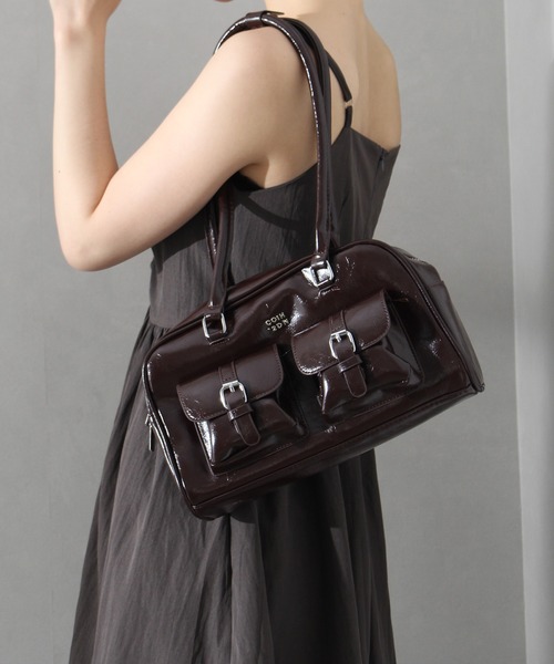 SpRay(スプレイ)の「2ポケットショルダーバック(ショルダーバッグ・レディース・レッド/ブラウン/アイボリー/ブラック/シルバー・FREE)」の6枚目の写真