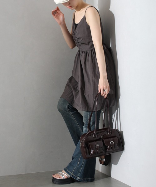 SpRay(スプレイ)の「2ポケットショルダーバック(ショルダーバッグ・レディース・レッド/ブラウン/アイボリー/ブラック/シルバー・FREE)」の8枚目の写真