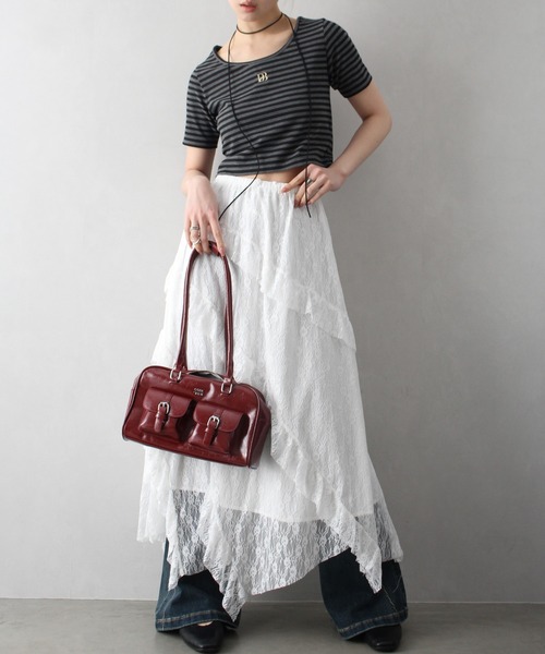 SpRay(スプレイ)の「2ポケットショルダーバック(ショルダーバッグ・レディース・レッド/ブラウン/アイボリー/ブラック/シルバー・FREE)」の13枚目の写真