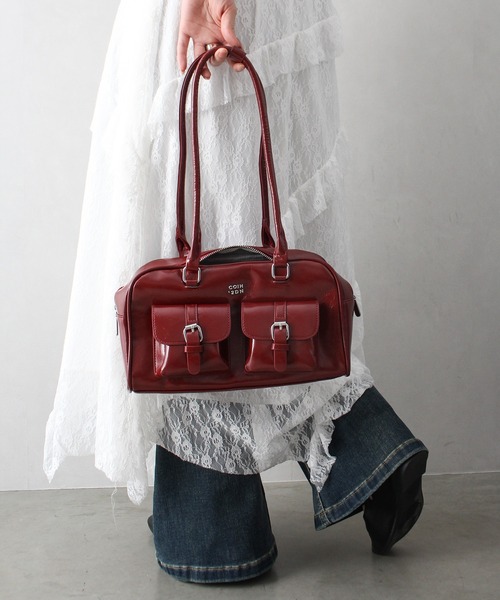 SpRay(スプレイ)の「2ポケットショルダーバック(ショルダーバッグ・レディース・レッド/ブラウン/アイボリー/ブラック/シルバー・FREE)」の16枚目の写真