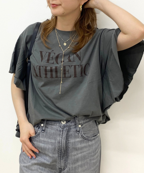 MICA & DEAL カットソー MICA＆DEAL/マイカ＆ディール】VEGAN ATHLETIC ロゴフリル