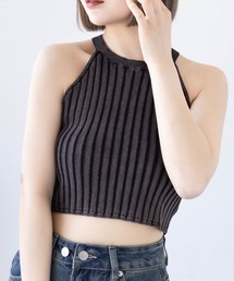 clear | ストーンウォッシュホルターネックリブニットタンク[着回し力抜群 大人 カジュアル]≪SS新作≫(タンクトップ)