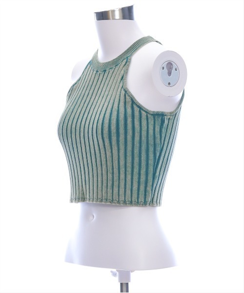clear（クリア）の「ストーンウォッシュホルターネックリブニットタンク[着回し力抜群 大人 カジュアル]≪SS新作≫（タンクトップ・レディース・ブルー/ブラウン/キャメル・F）」の8枚目の写真