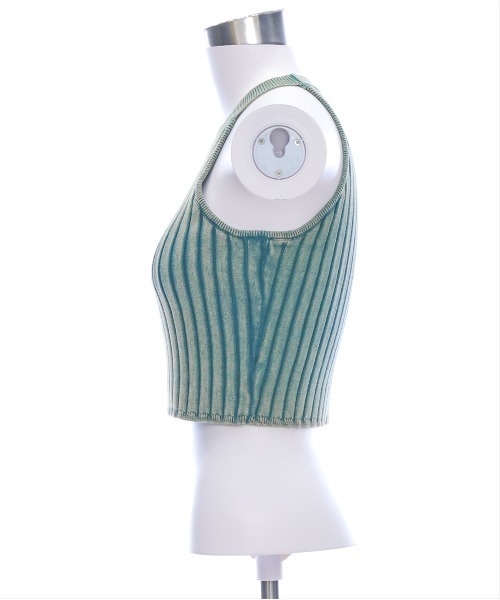 clear（クリア）の「ストーンウォッシュホルターネックリブニットタンク[着回し力抜群 大人 カジュアル]≪SS新作≫（タンクトップ・レディース・ブルー/ブラウン/キャメル・F）」の9枚目の写真