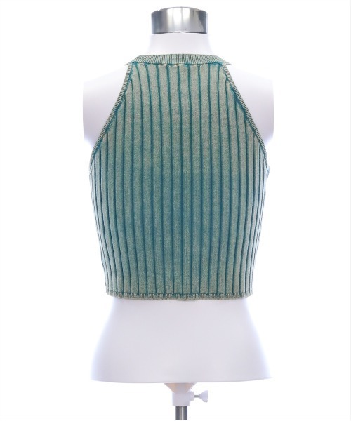 clear（クリア）の「ストーンウォッシュホルターネックリブニットタンク[着回し力抜群 大人 カジュアル]≪SS新作≫（タンクトップ・レディース・ブルー/ブラウン/キャメル・F）」の11枚目の写真