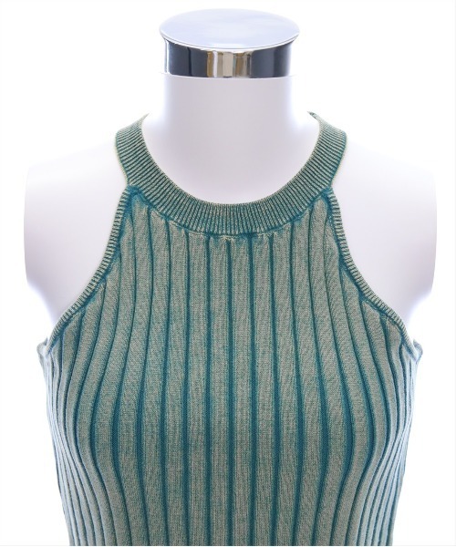clear（クリア）の「ストーンウォッシュホルターネックリブニットタンク[着回し力抜群 大人 カジュアル]≪SS新作≫（タンクトップ・レディース・ブルー/ブラウン/キャメル・F）」の12枚目の写真
