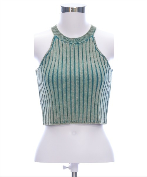 clear（クリア）の「ストーンウォッシュホルターネックリブニットタンク[着回し力抜群 大人 カジュアル]≪SS新作≫（タンクトップ・レディース・ブルー/ブラウン/キャメル・F）」の18枚目の写真