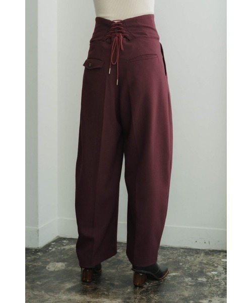 high waist lace up slacks pants（その他パンツ）｜Knuth Marf