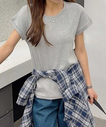 ロールスリーブプレーンTシャツ