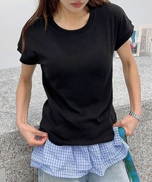 ロールスリーブプレーンTシャツ