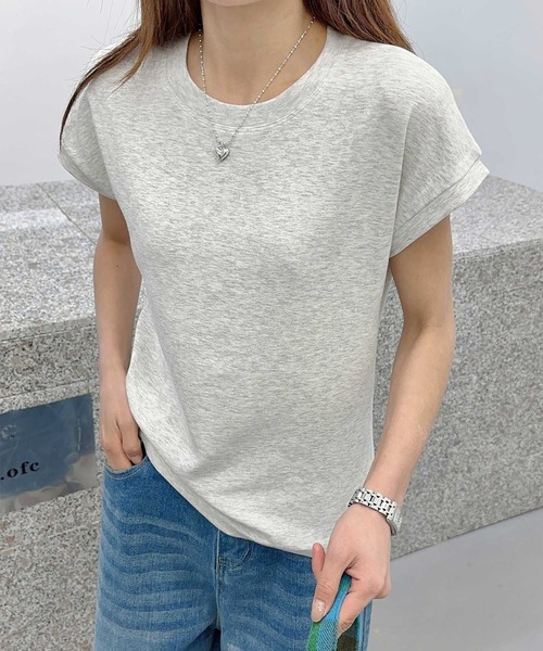 BANICO（バニコ）の「ロールスリーブプレーンTシャツ（Tシャツ/カットソー・レディース・グレー/ブルー/ブラック/ホワイト/ライトグレー/ネイビー・FREE）」の15枚目の写真
